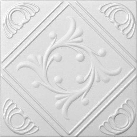 Diamond Wreath 19.625'' L x 19.625'' W Smooth Polystyrene Glue Up Ceiling Tile