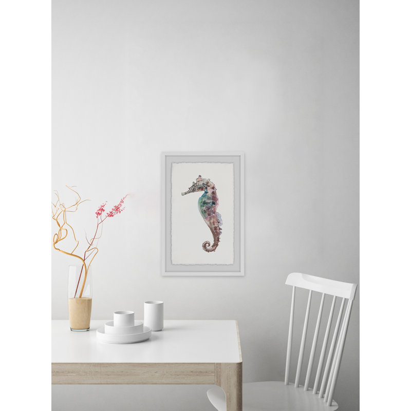 Aj «Lone Seahorse», reproduction sur papier encadrée, H 24 po x l 16 po x P 1,5 po