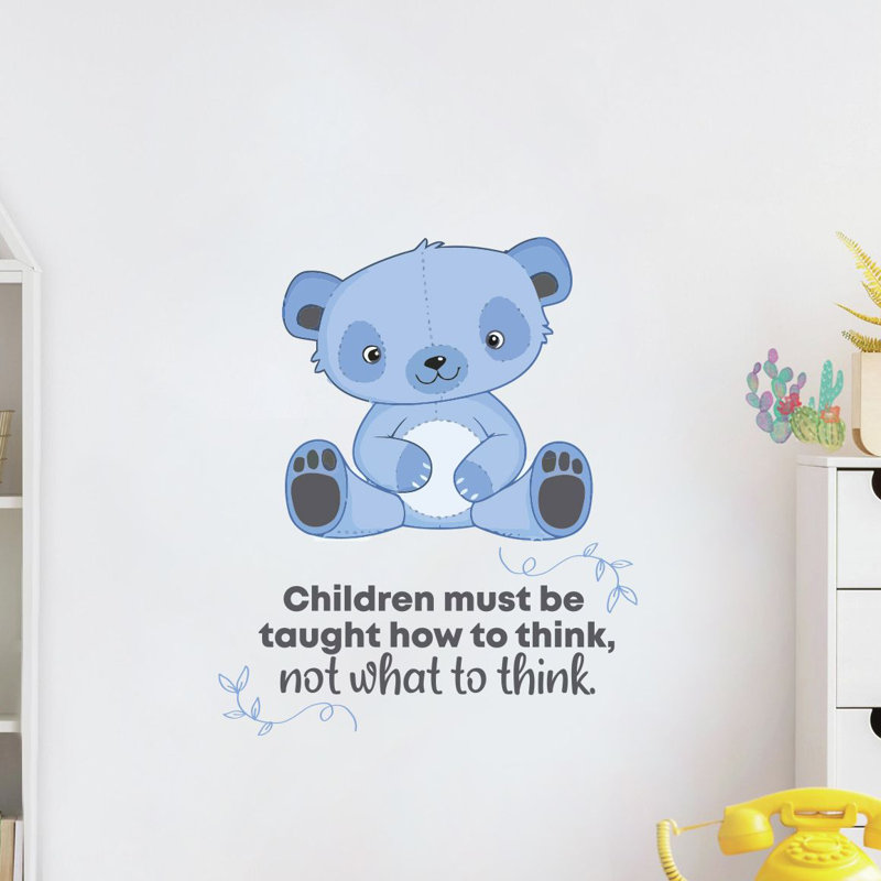 Adhésif décoratif en vinyle "What to think cute Bear", H 30 po x l 27 po x P 0,05 po