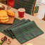 Chemin de table de Noël écossais vert bleu