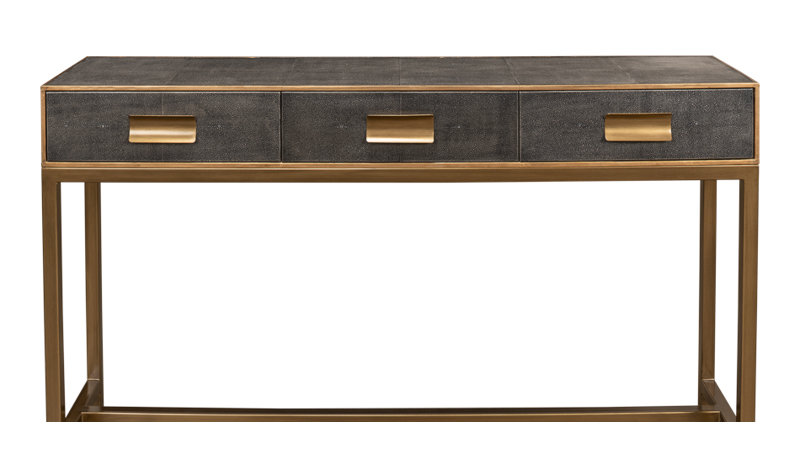 Shagreen 54'' W Console Table, Antique Gray