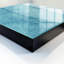 Key cabinet for wall, Opens to the right, 30x30x5, White, Subtle waves and textures in shades of blue, 