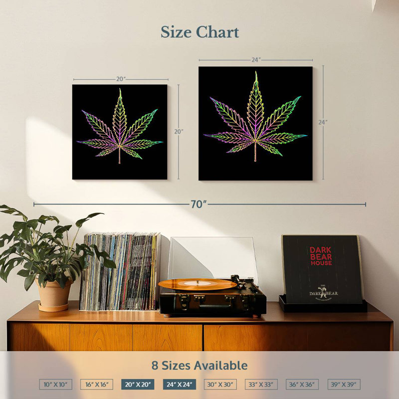 Holographic Cannabis Leaf, 20" H x 20" W