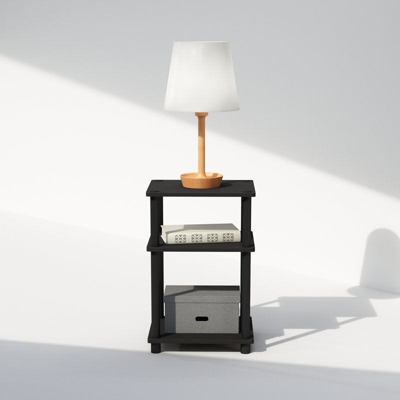 Akintayo 34cm W Plastic Bedside Table, Black