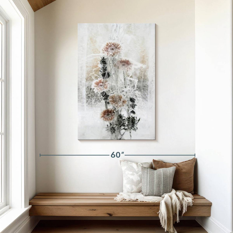 Harnek fleurs d'hiver, H 45 po x l 30 po