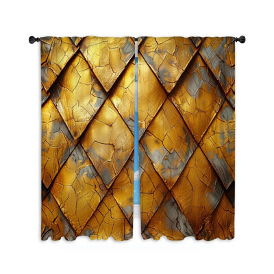 Scales Textured Bathroom Room Darkening Curtain Pair
