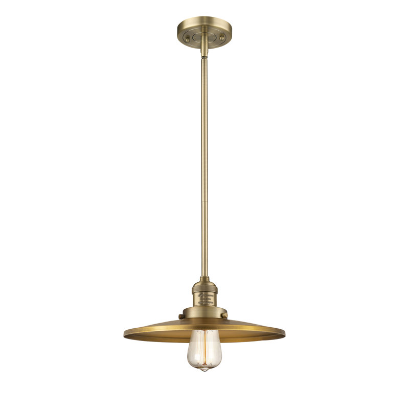 Luminaire suspendu conique à 1 lumière Rouvin, Satin Gold, Satin Gold, H 5,38 po x l 12 po x P 12 po