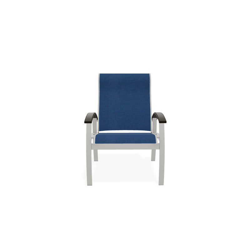 Chaise de patio Askar, Beachwood, Cobalt 35D Sunbrella®, Neige texturée