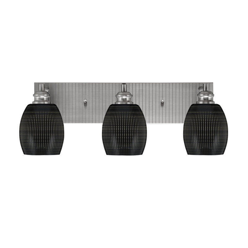 Éclairage pour meuble-lavabo 3 lumières Asmir, Nickel brossé, Gris