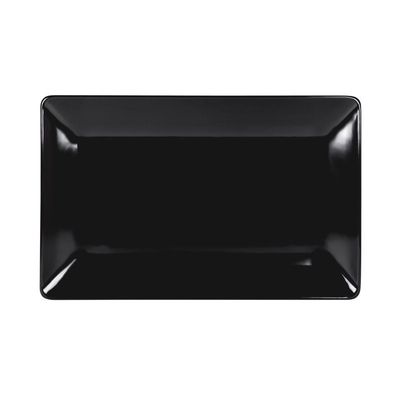 Elite Global Solutions Melamine Platter, Black, 1.63" H x 16" W x 8" D