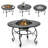35.5 in. W Round Black Steel Burwell Dining Table with Cooking BBQ Grate and Mesh Cover