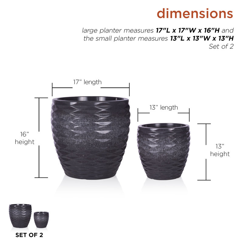 Shamell Pot Planter, Gray