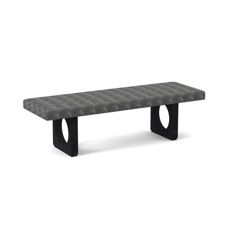 Void Upholstered Bench, Vintage Ebony, Edworth Ocean