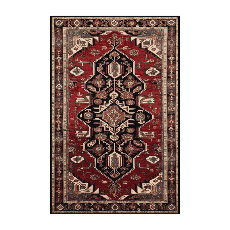 Machine Washable Persian Brown Area Rug, Runner 2' x 5'