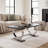 Black Coffee Table with Silver U-Shaped Base