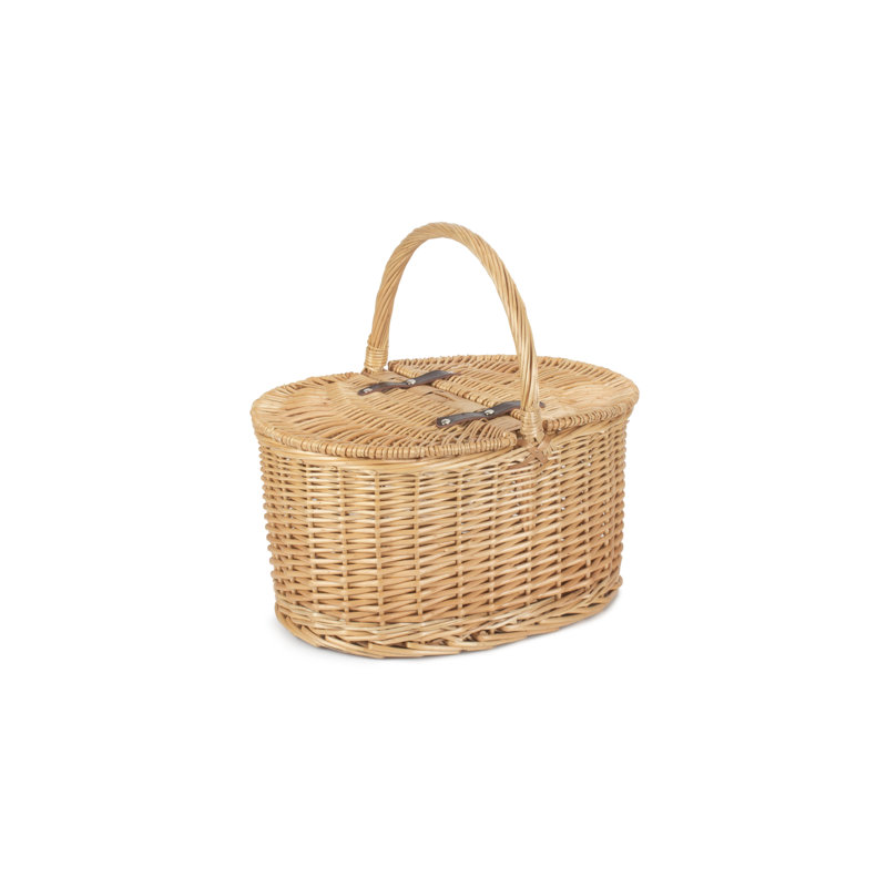 Wicker Buff Oval Picnic Basket