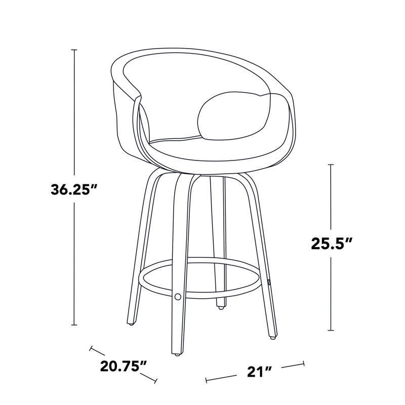 Fixed-Height Counter Stool with Swivel