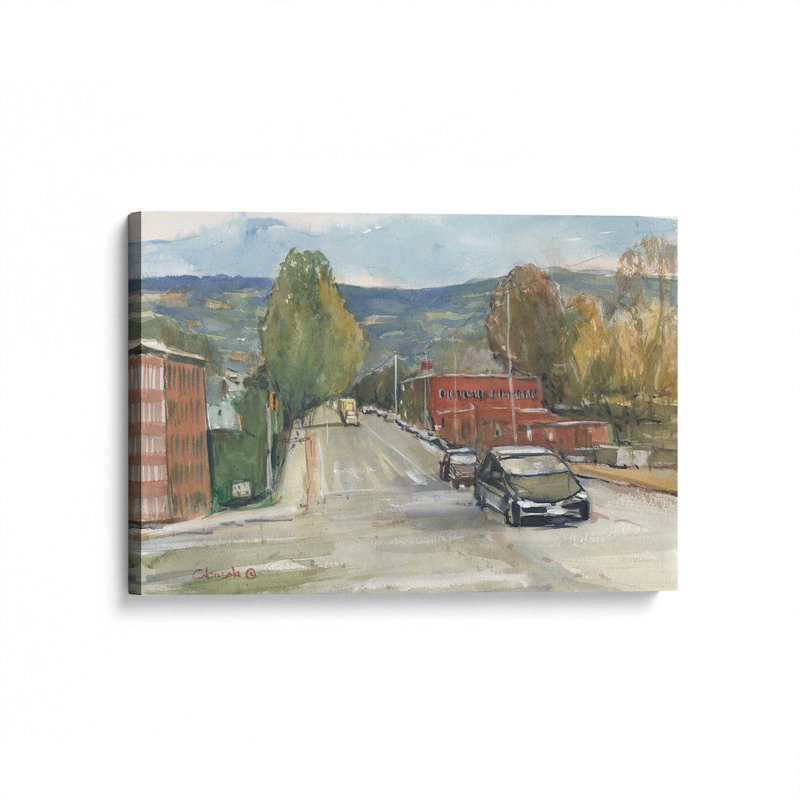 «Easthampton Mass Mountain Town View» par Stephen Calcasola, reproduction d'art sur toile, H 30 po x l 40 po