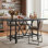 Table de bar à hauteur de comptoir, table de pub longue de 62,99 po avec repose-pieds en métal pour le déjeuner de la cuisine