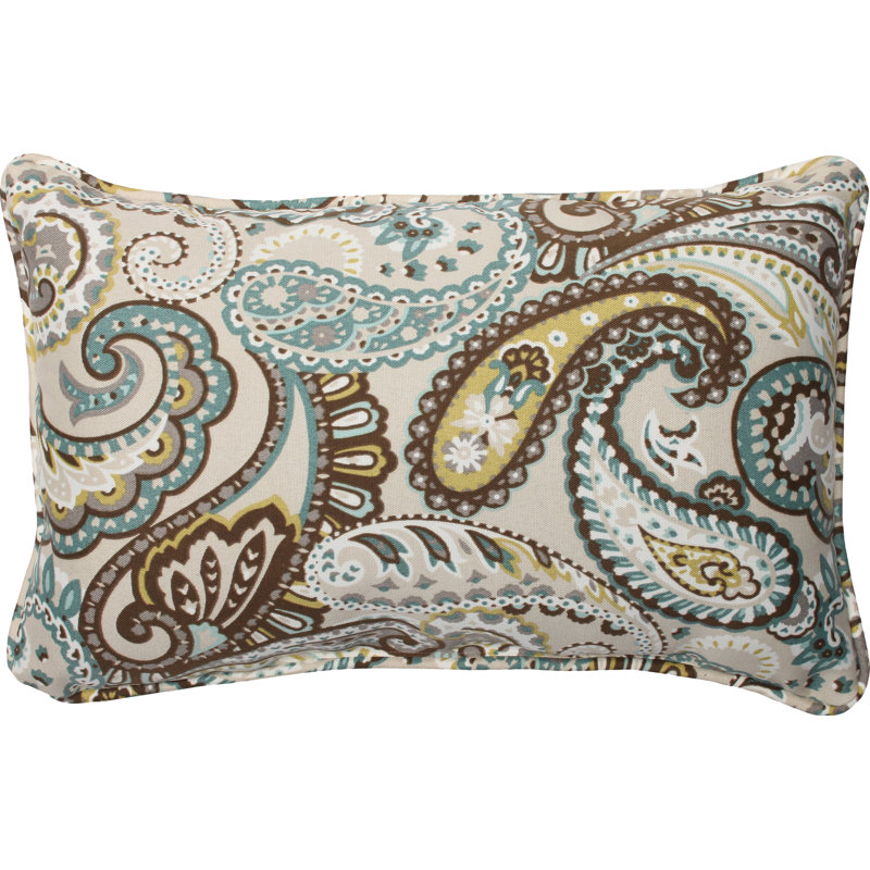 Tamara Paisley Outdoor Reversible Throw Pillow, 16.5" x 24.5"