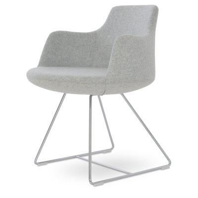 Dervish Wool Solid Back Arm Chair