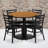 Neelam 36'' Round Laminate Table Set with Round Base and 4 Ladder Back Metal Chairs-24678176-68612012