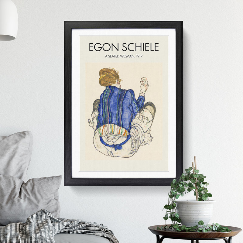 Seated Woman Vol.2 by Egon Schiele - Picture Frame Graphic Art, 48cm H x 36cm W x 2cm D