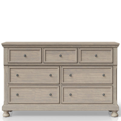 Commode sept tiroirs gris antique
