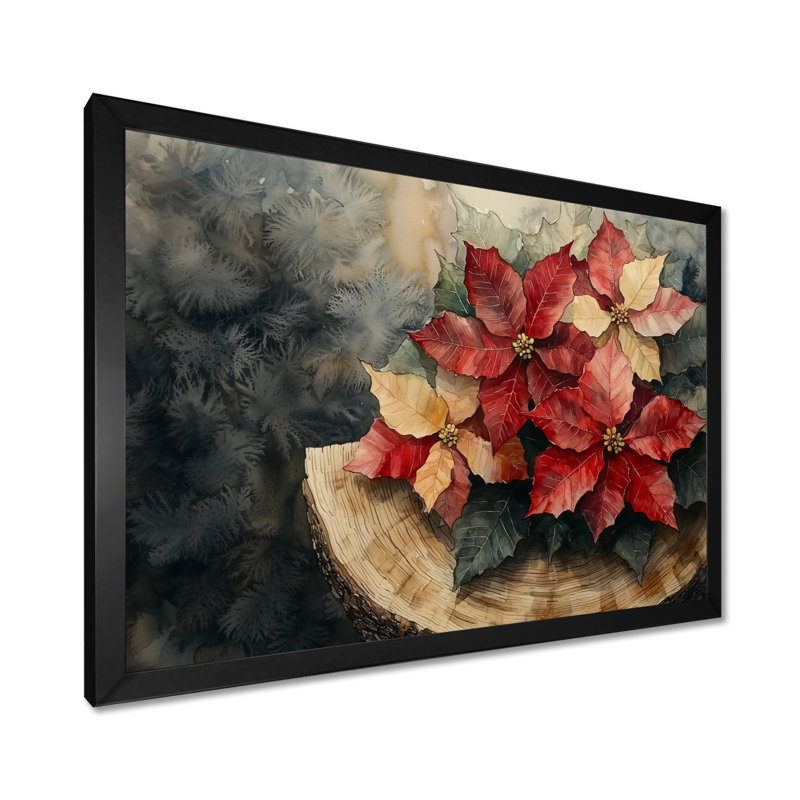 Gorjana - art mural floral, H 12 po x l 20 po, Cadre simple noir