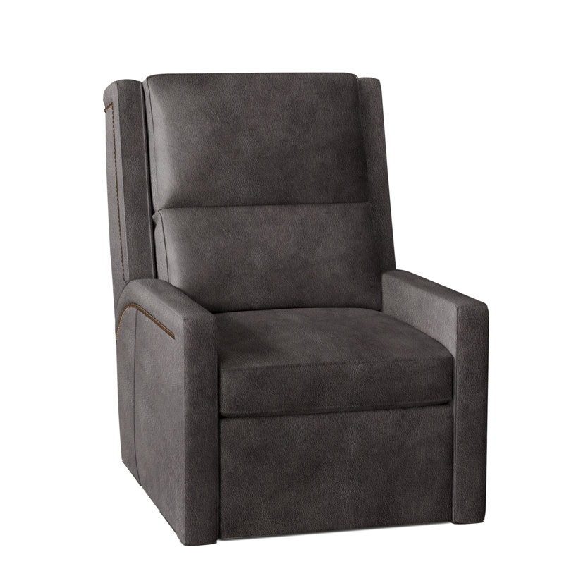 Fauteuil inclinable Norman, Cuir véritable Empyrean tweed, Or vieilli no 9, Rétro-poussage