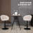 Homcom Adjustable Swivel Bar Stools Set Of 2, Linen Touch Fabric