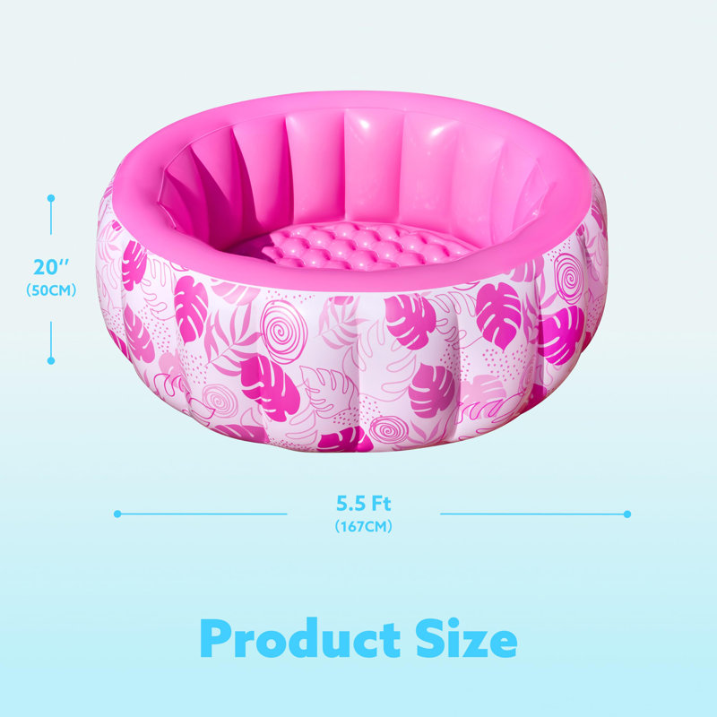 Inflatable Swimming Pool,5.5ft x 20 Inch Full-Sized, Pink