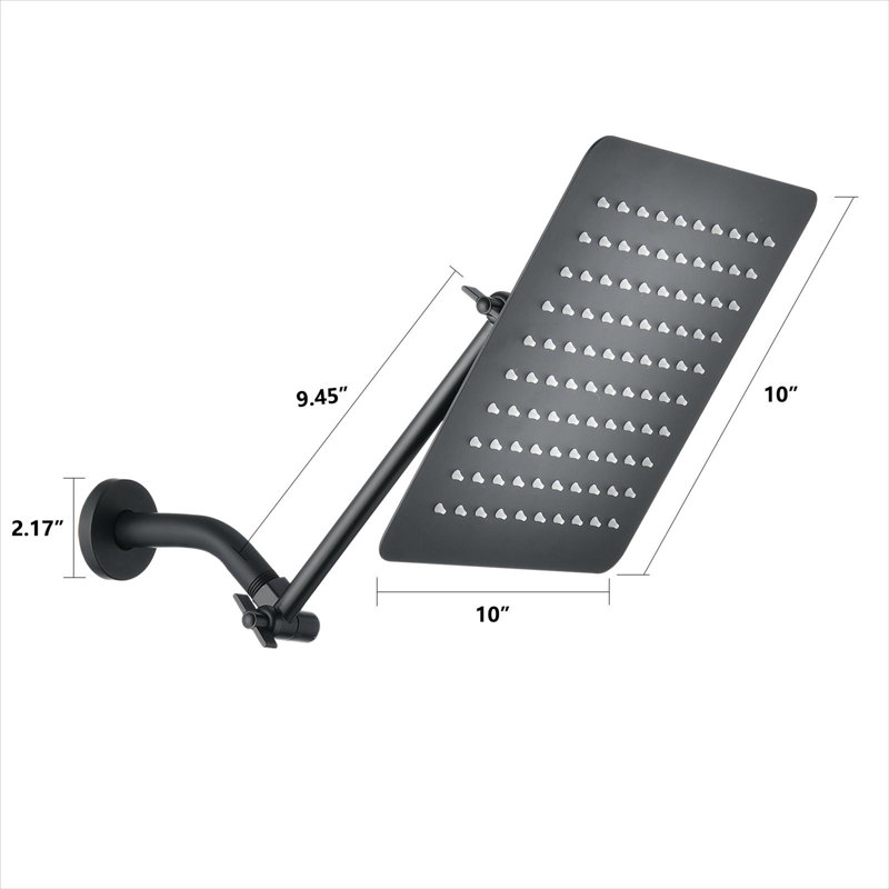 High Pressure Rainfall Shower Head, Matte Black
