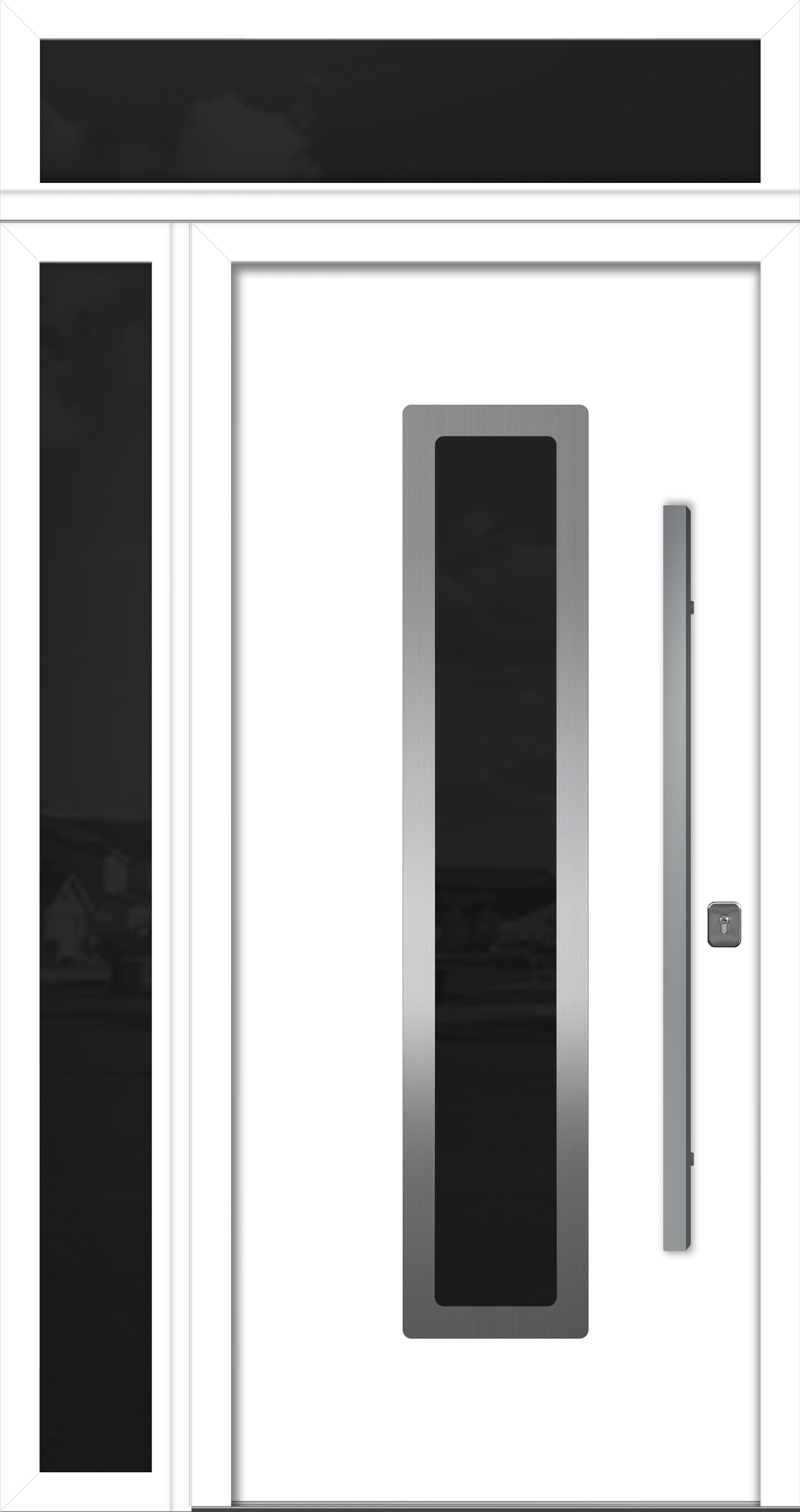 Nova Hardware Modern Exterior Entry Steel Door 36in x 80in Inox S1