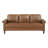 Classic Brown Faux Leather Sofa Upholstered Nailhead Trim Living Room Furniture 1pc 3-Seater Couch