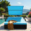 Chaise longue d'extérieur à structure en acier avec auvent courbé, dossier réglable, table d'appoint cachée et accoudoirs arqués-1023635421