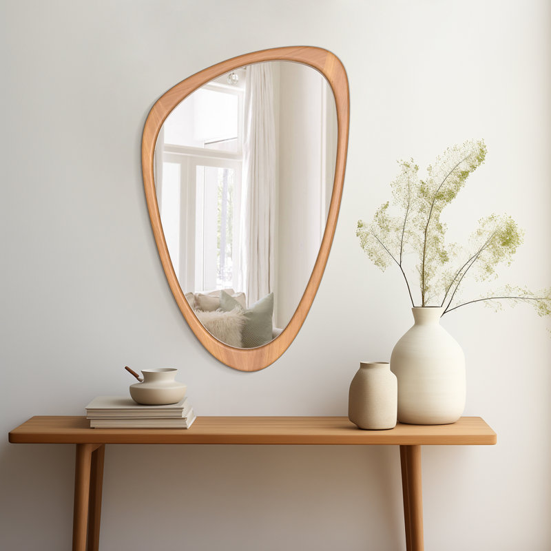 Miroir de salle de bain Doruk, Noyer, 23,5 po x 18 po