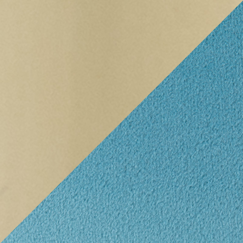Banc rembourré en velours Terrence, Bleu foncé / doré