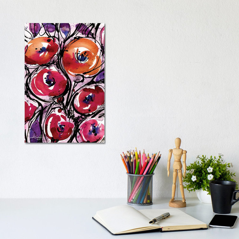 Poppy Love 1 Piece Wrapped Canvas Painting, 20.32 cm H x 30.48 cm W