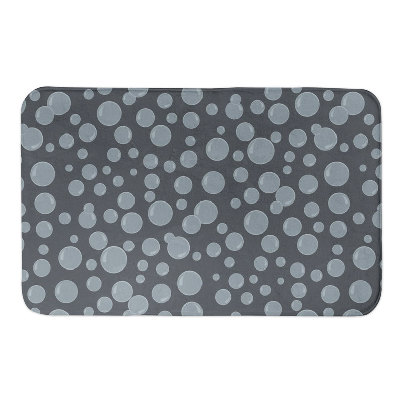 Tapis de bain Bubbles All Over Green, Bleu marine