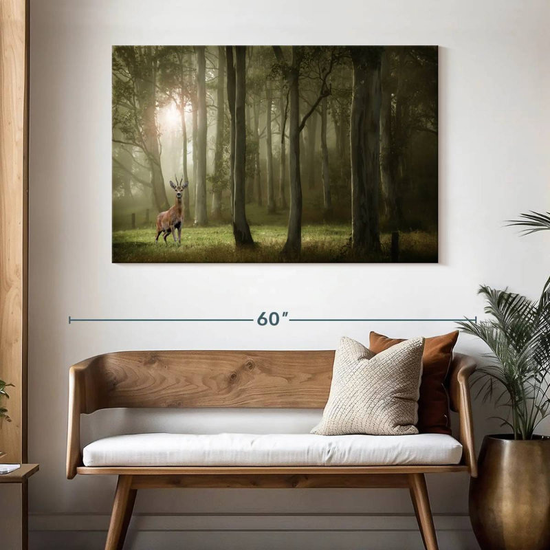 Cerf de forêt français Brampt, H 32 po x l 48 po