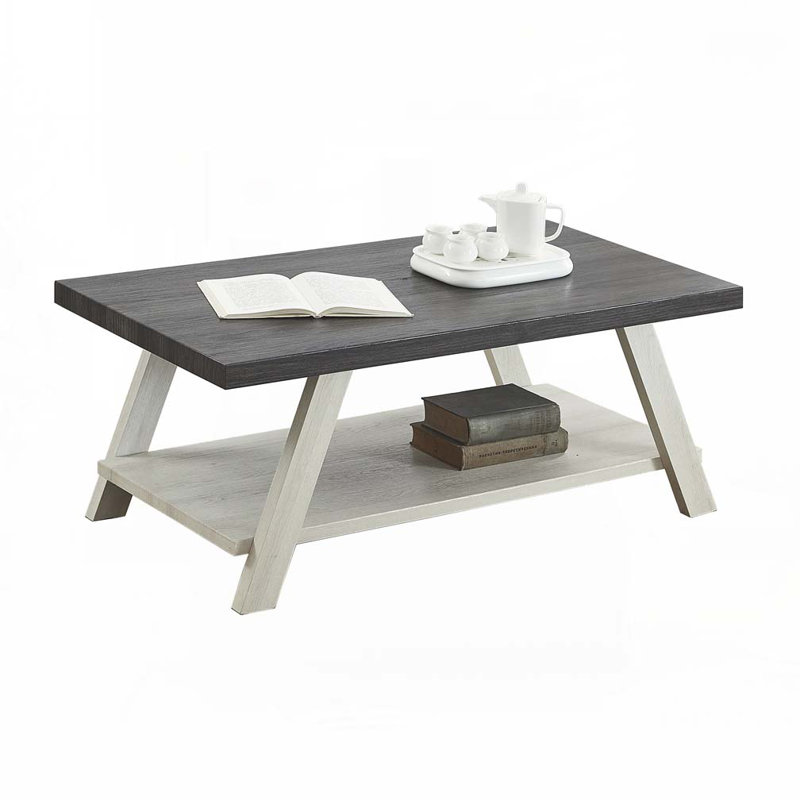 Table basse avec plateau ouvert Athens, Gris anthracite, Beige