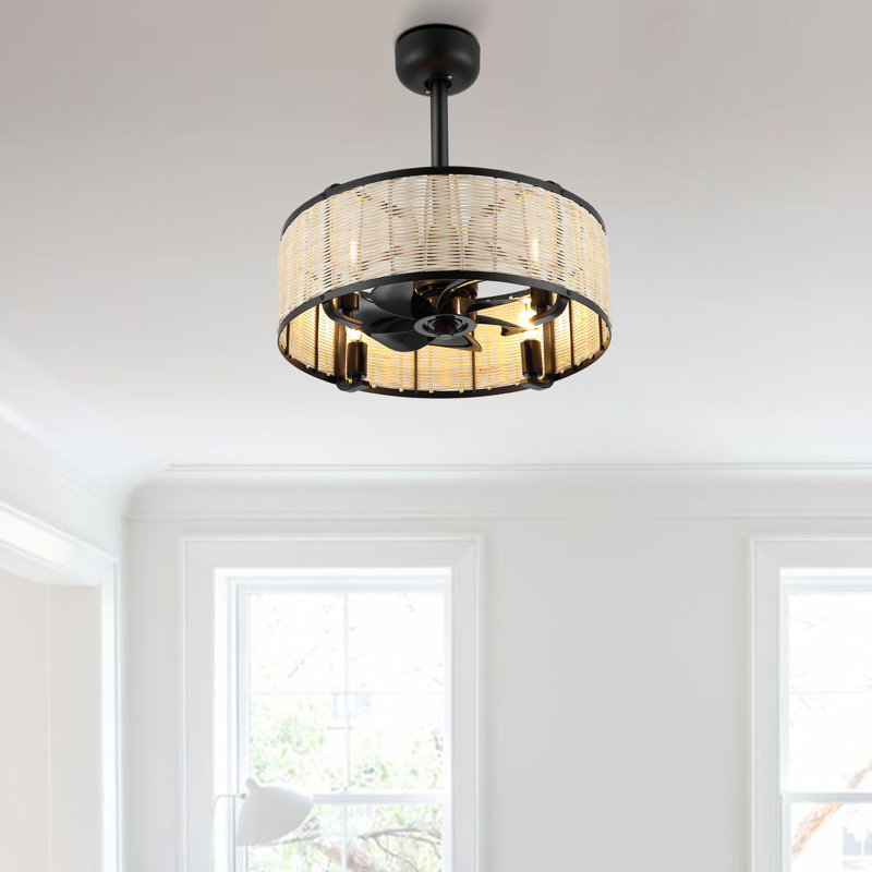 Ventilateur de plafond universel 4 lumières Maywood, Noir
