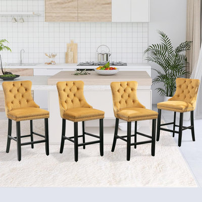 Jericha Upholstered Counter Stool with Solid Wood Frame