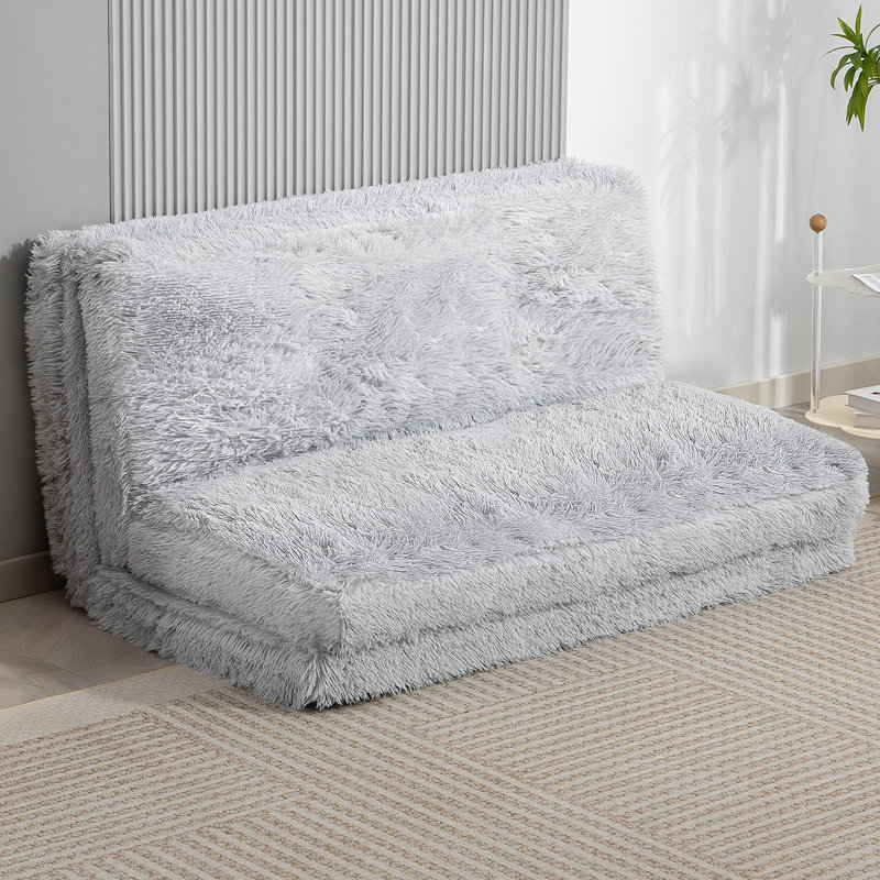 Canapé-lit de sol, pouf de sol, chaise longue de sol grise