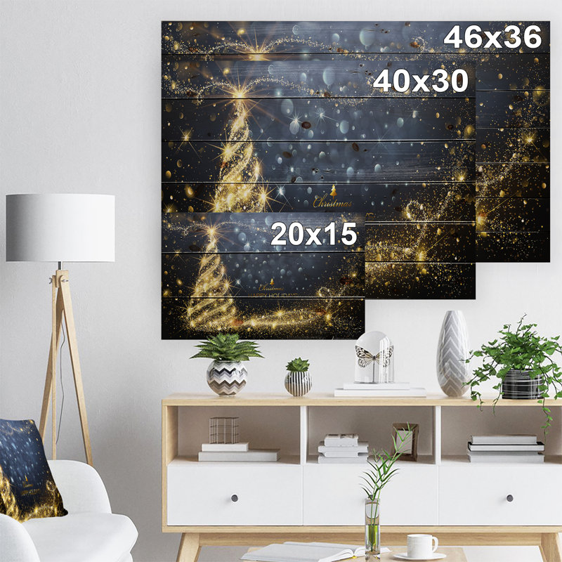 «Sparkling Shining Light Christmas Tree», impression, H 15 po x l 20 po x P 1 po, Bois