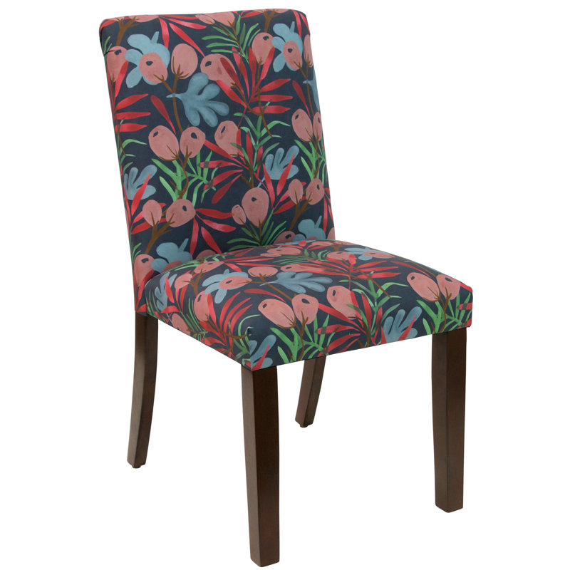 Chaise de salle à manger en coton Vidal en rose / bleu / vert, Taupe sintra sintra, Bois naturel
