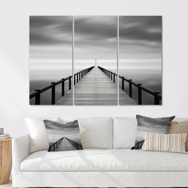 Ensemble d'art mural Rashid - Coastal Pier, Toile tendue, H 32 po x l 48 po x P 1 po