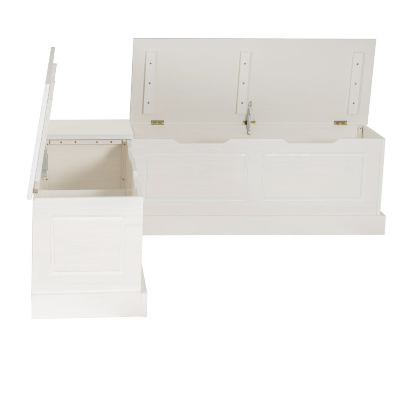 Tobin Solid Wood Corner Breakfast Nook Bench with Storage