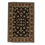 Hand-Knotted High-Quality Beige and Black Area Rug